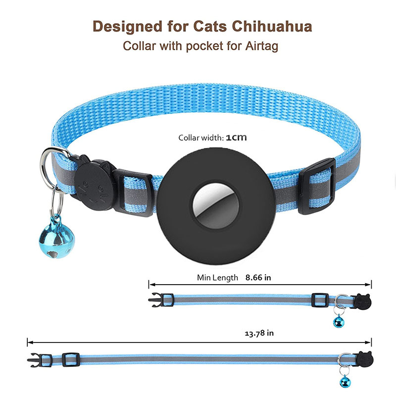 Airtag Cat Collar Airtag Pet Collar With Bell Airtag Reflective Collar — image 2