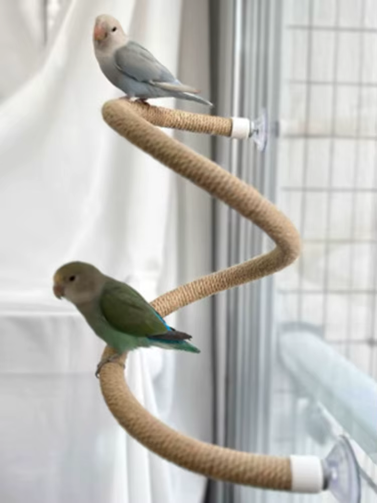 Linen Rope DIY Bendable Perch for Birds Non-slip Comfortable Grip Suction Cup Bird Climbing Rope Stable Durable 2026 — image 2