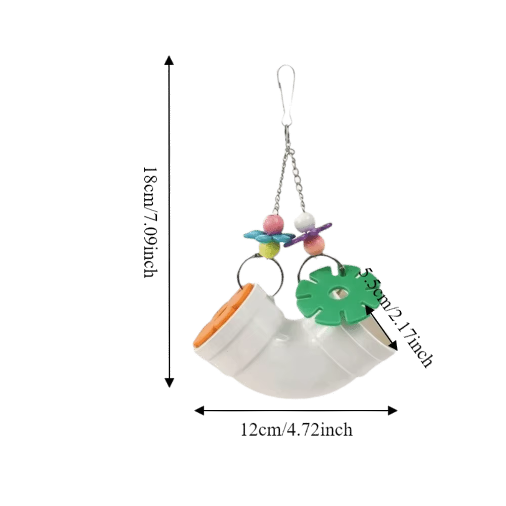 Creative Colorful Hamster Foraging Pipeline Plastic Bite Resistant Pet Bird Toys Hidden Snack Games Parrot Hanging Toys Training — image 6