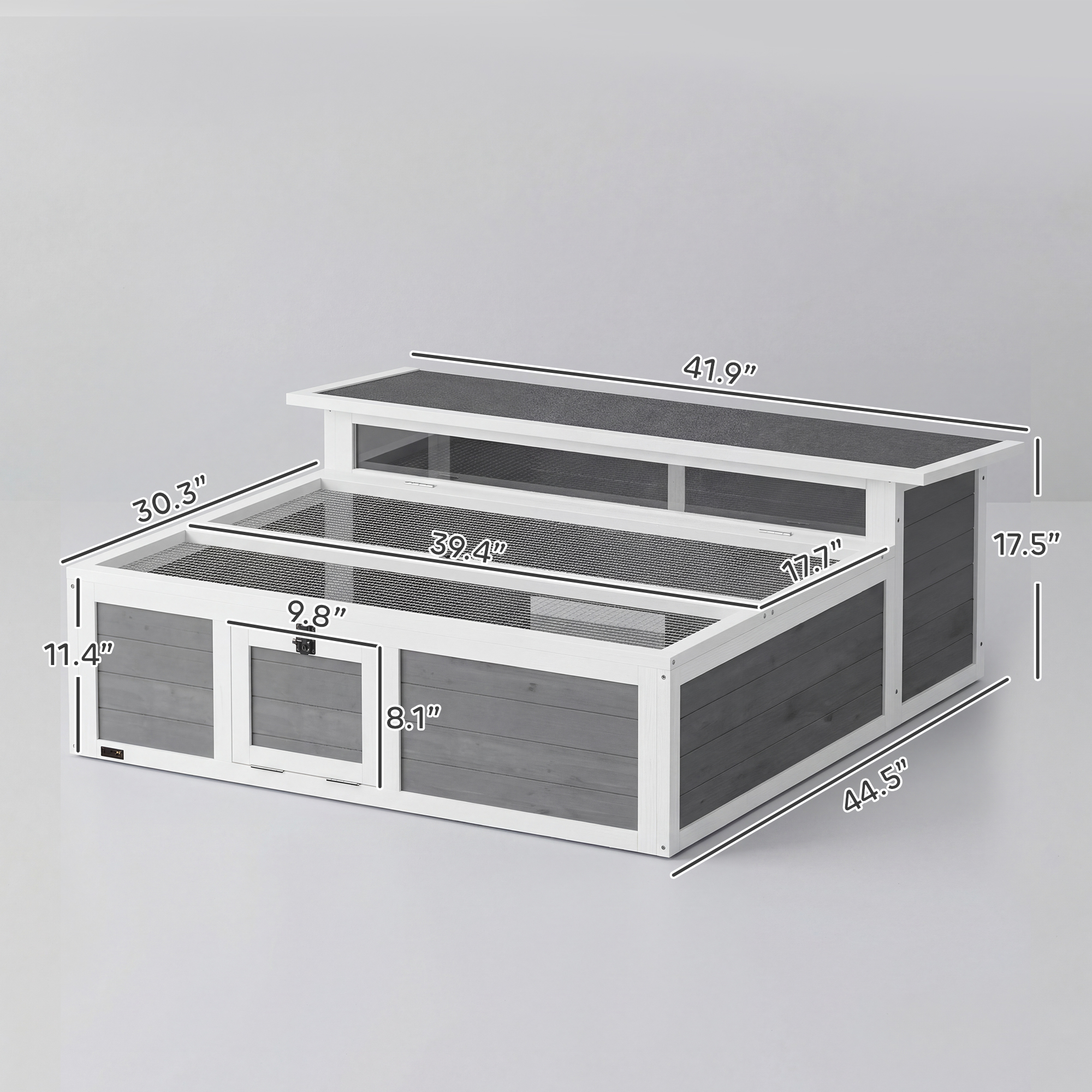 Tortoise Habitat Openable Top Wooden Tortoise Enclosure Run Area and Clear Window Dark Gray — image 7