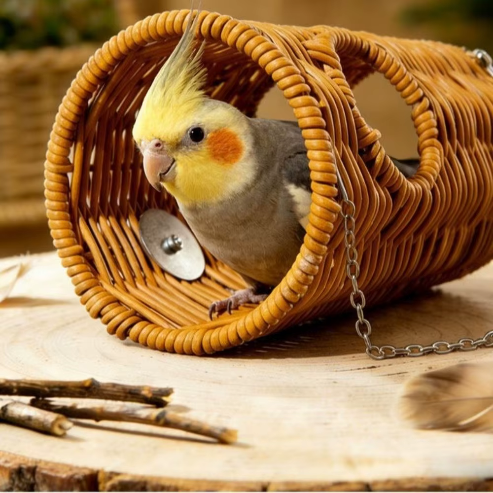 Decorative Bite Resistant Woven Bird Nest Ventilated Durable Bird Cage Hammock Cooling Hanging Hammock Bed Bird Breeding — image 1