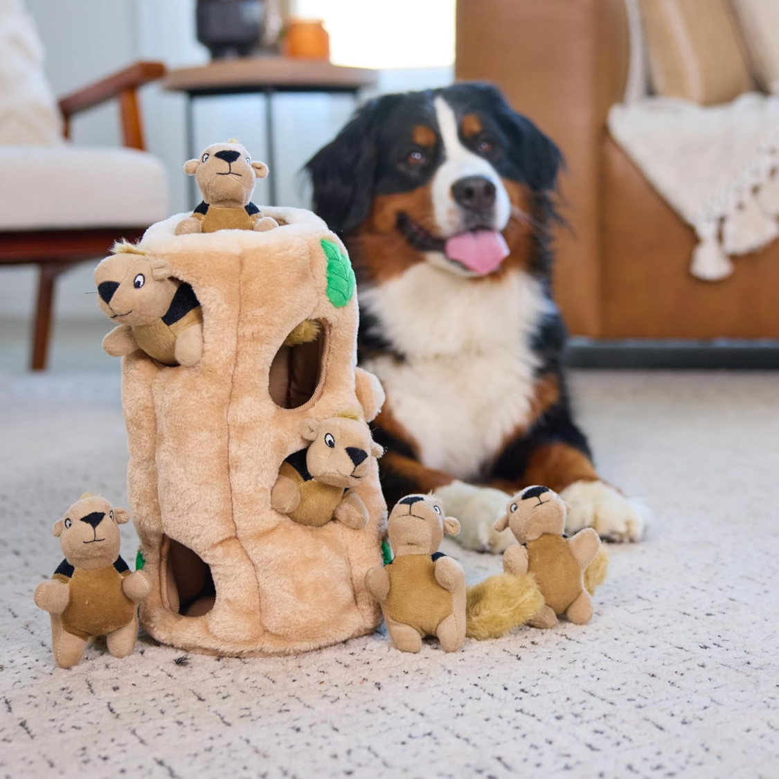 Perro Juguetes de Ardilla Interactivo 2 en 1 - Plush Puzzle con 6 Ardillas Ruidosas Removibles — imagen 2