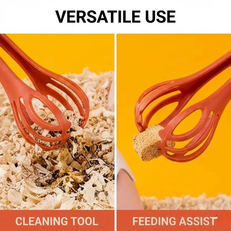Hamster Clip Small Animal Clamp Anti-Bite Handling Tool Long Handle Poop Scooper for Guinea Pig Hedgehog Rat Cage Accessories — image 5