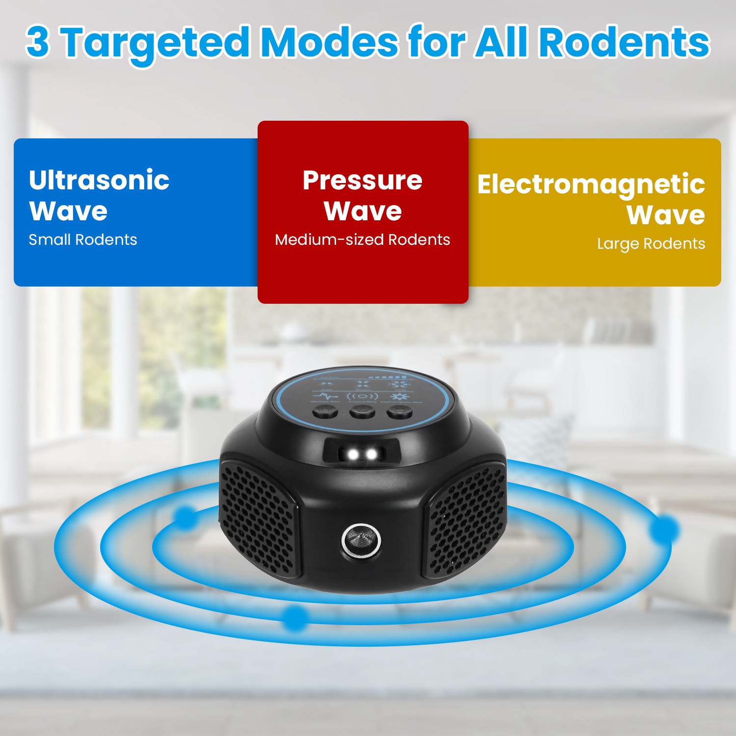 360 Degree Ultrasonic Mice Repellent Indoor Rodent Repeller Rat Squirrel Rodent Chaser With 3 Modes 2 Strobe Lights For Kitchen Warehouse — image 17