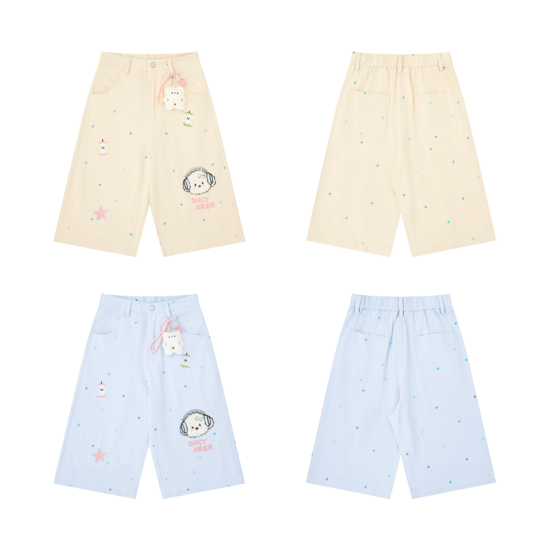 Shorts de broches de orejas para perros con bordado — imagen 6