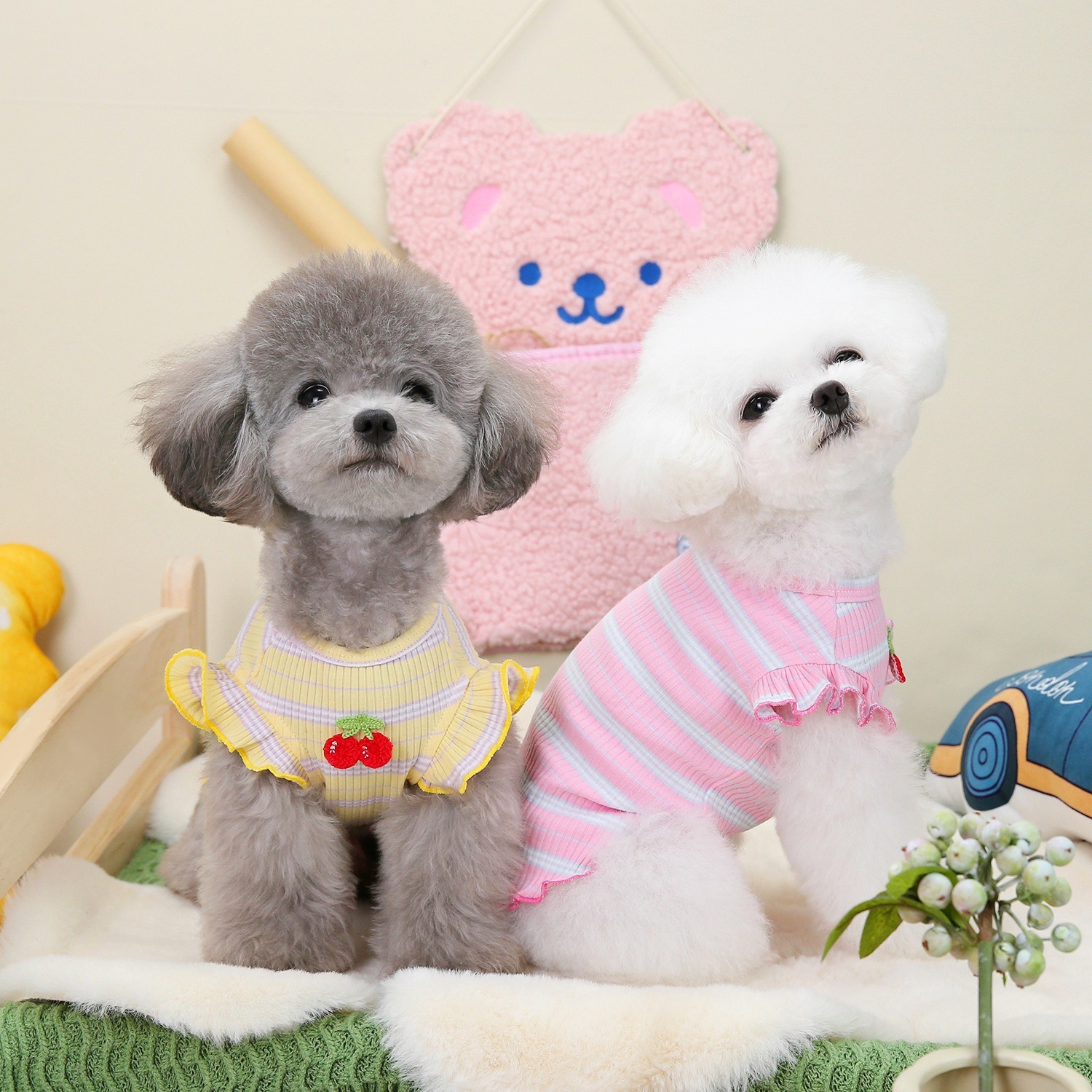 Spring/Summer Dog Clothing Little Cherry Flying Sleeves Tank Top — image 7