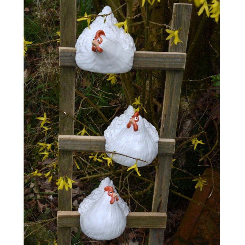 Ornamento de pollo de resina para jardín con ranura — imagen 6