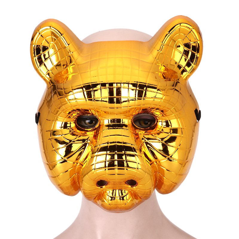 Halloween Lion Leopard Owl Pig Head Electroplated Mask Popular Movie Theme Costume Party Prop — image 8