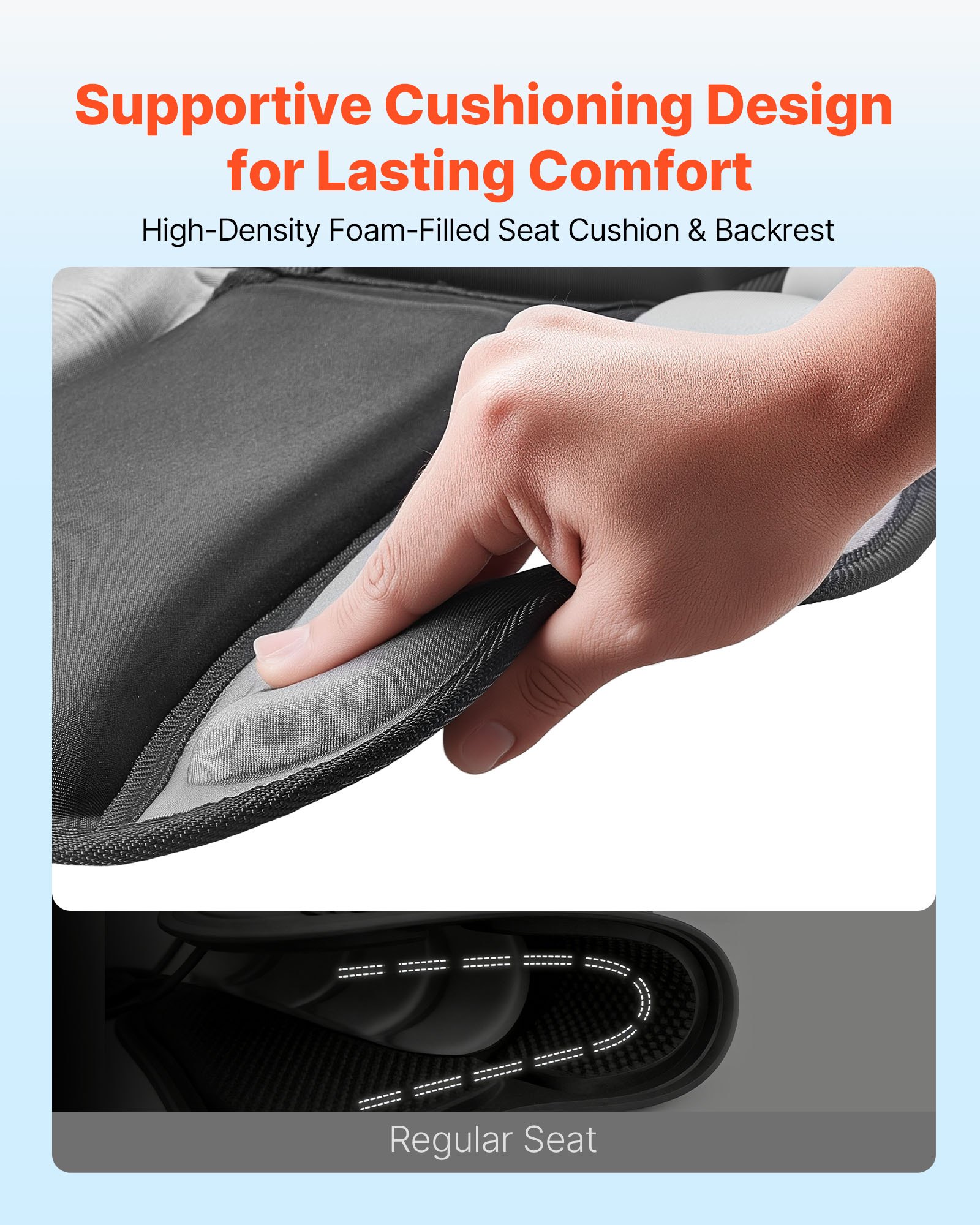 Kayak Seat, 1 Pack 1" Thick, Universal Paddle Board Seat With Back Support, Sit-on-Top Soft Padded Cushion With Storage Bag & Adjustable Straps For SUP, Fishing Boat, Inflatable Kayak, Rowboat — imagen 4