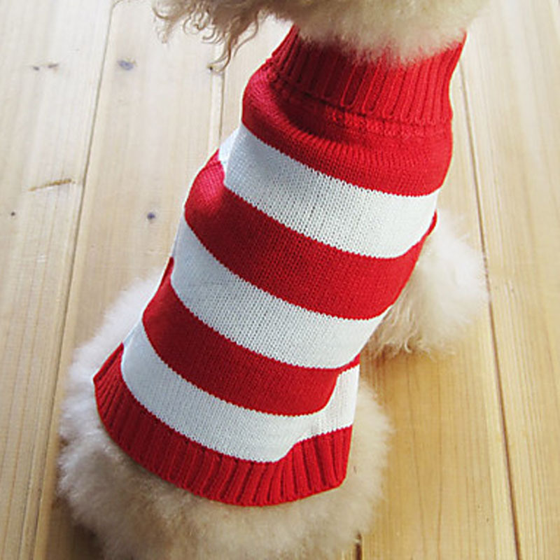 Suéter para Mascotas de Otoño e Invierno, Estampado de Rayas, Suéter Trenzado, Ropa y Artículos para Perros — imagen 2