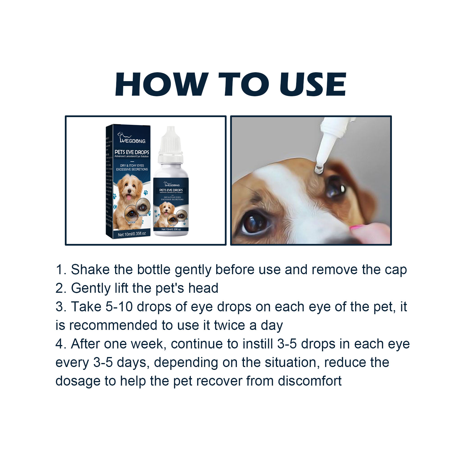 Pet Eye Drops, Cats And Dogs Remove Tears Relieve Eyes Itchy Cleansing Eye Drops — image 8