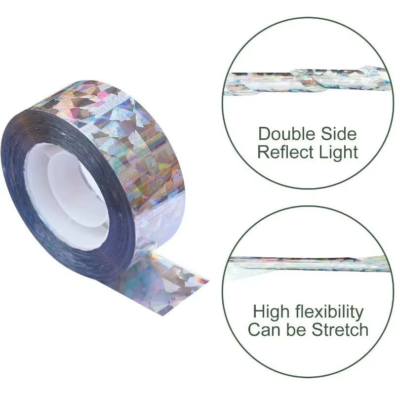 50/80M Double-Sided Reflective Bird Repellent Tape Holographic Scare Ribbon Laser Deterrent for Pigeon Fox Bird Control Garden — image 6