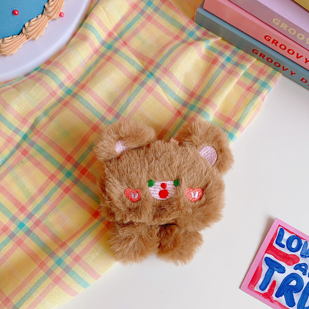 Ins Cute Soft Bear Pin Jewelry Plush Three-Dimensional Sweet Student School Uniform Brooch Bag Pendant — imagen 6