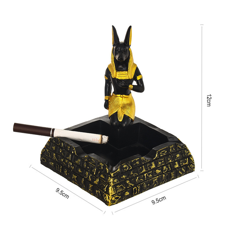 Ashtray Ornament Creative Egyptian Anubis & Cat & pharaoh Ashtray Resin Crafts office living room desktop home decoration — image 6