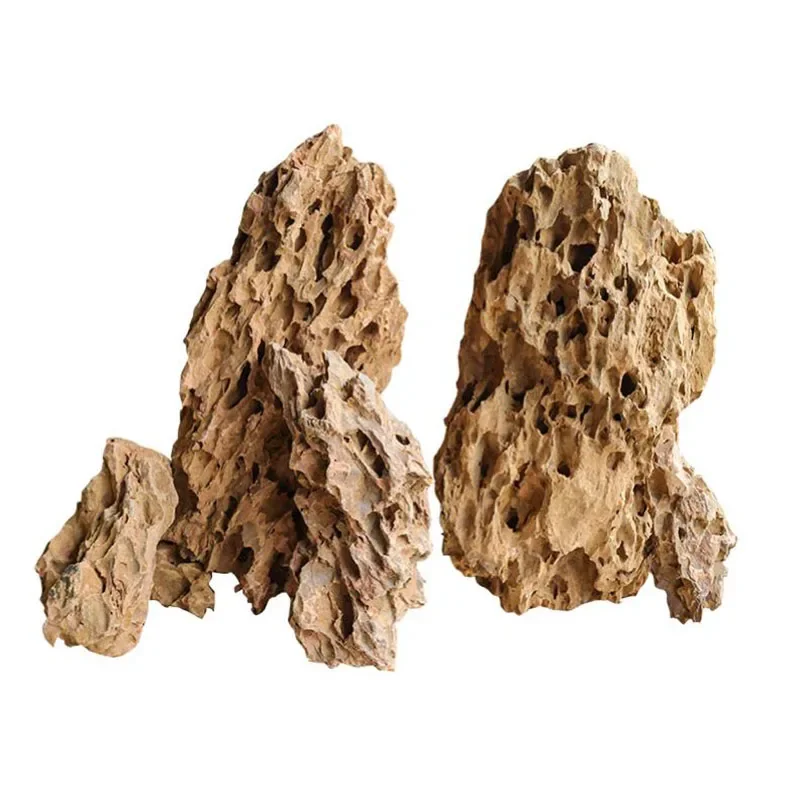 Piedra Decorativa Natural para Acuario 250g 500g 1000g, Roca Paisajística para Pecera, Piedra Microporosa Ideal para el Crecimiento de Plantas