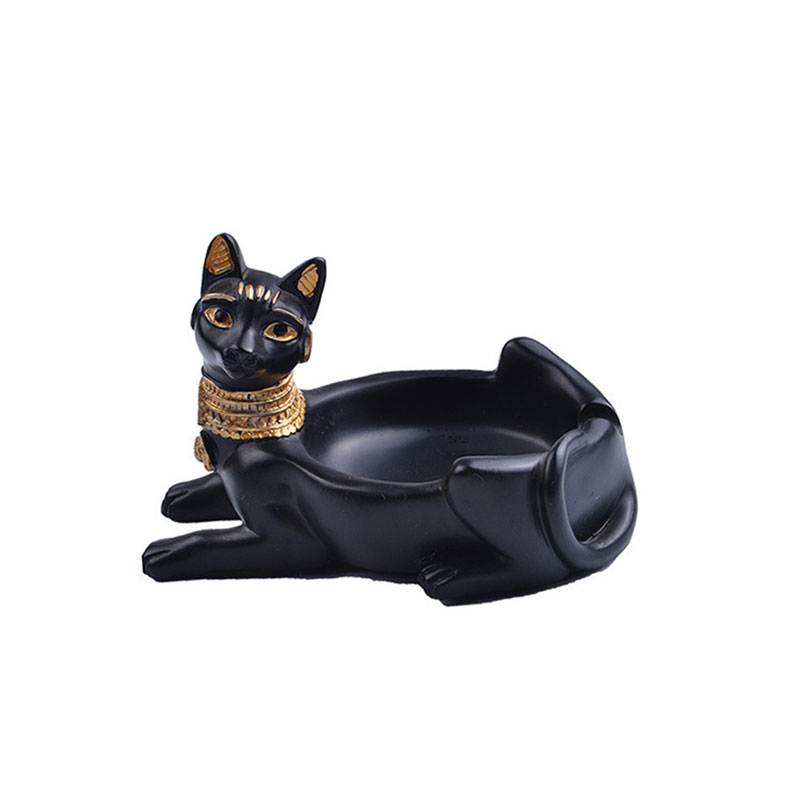 Ashtray Ornament Creative Egyptian Anubis & Cat & pharaoh Ashtray Resin Crafts office living room desktop home decoration — image 10