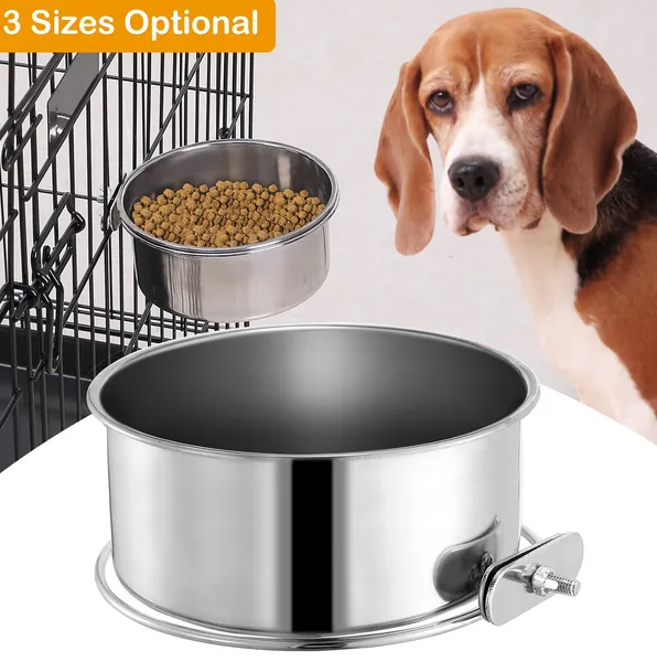 Bol de Alimento para Perros en Acero Inoxidable Suspendido con Soporte Desmontable — imagen 1