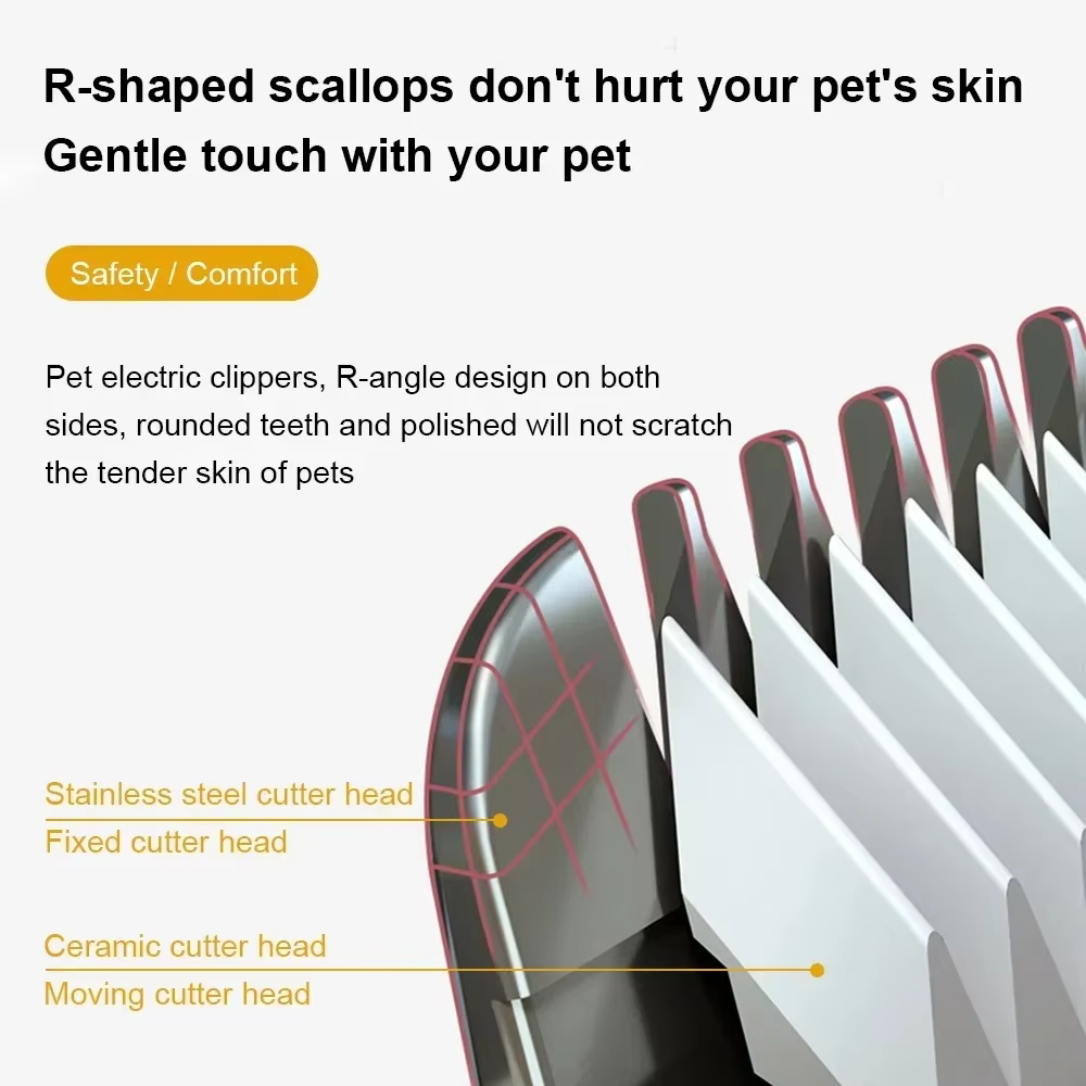 Dog Professional Hair Clipper Electrical Grooming Trimmer for Pets USB Rechargeable Cat Shaver Animals Haircut Machine — imagen 4