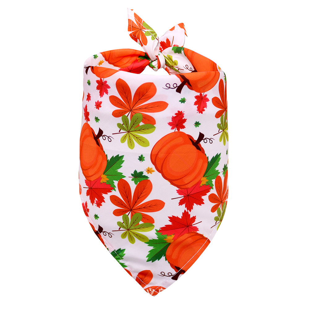 Bandana de Acción de Gracias para perros y gatos, bufanda de cuello triangular de calabaza con hoja de arce — imagen 14