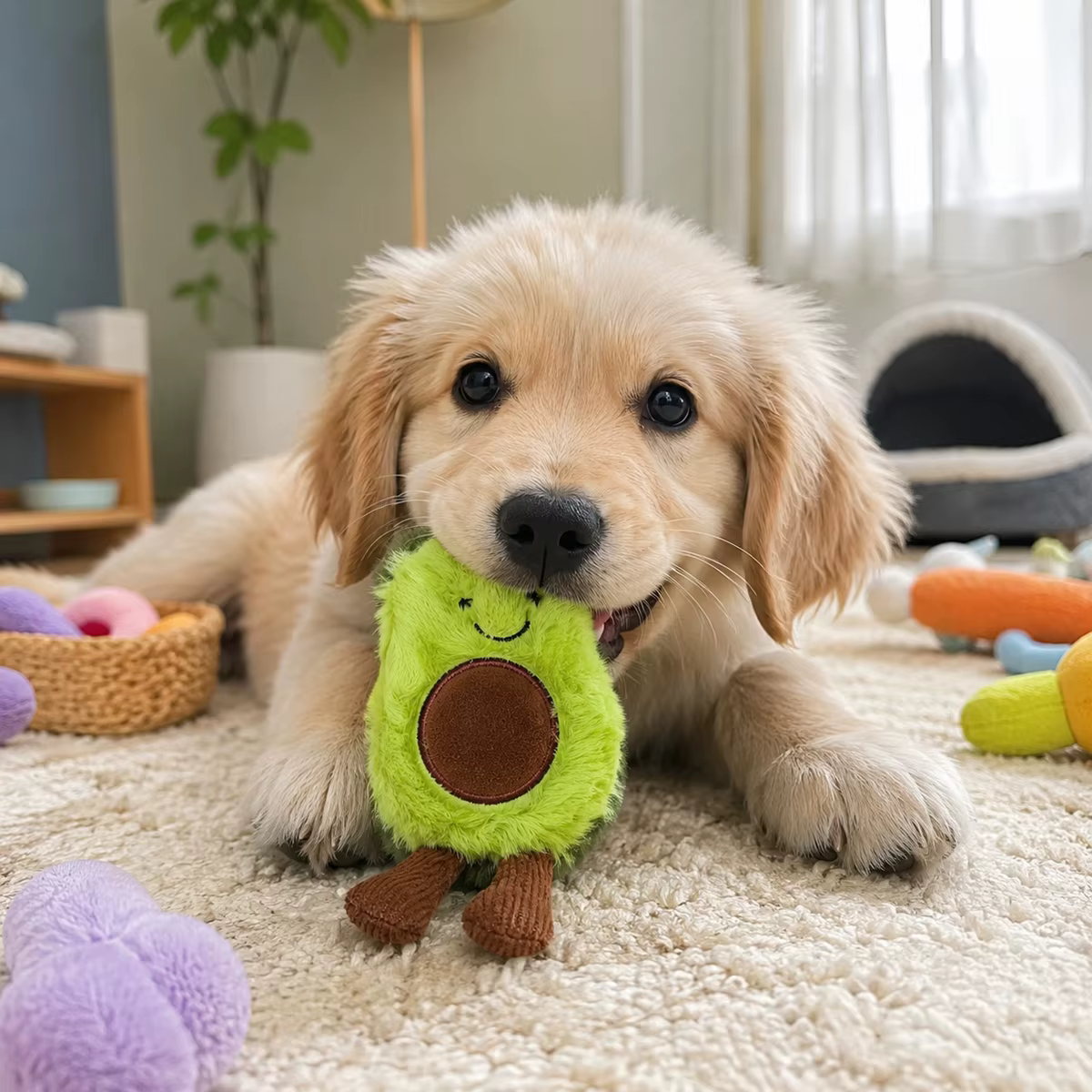 Un Lindo Juguete de Peluche de Aguacate para Mascotas, Adecuado para la Compañía Diaria de Perros Pequeños y Medianos — imagen 6