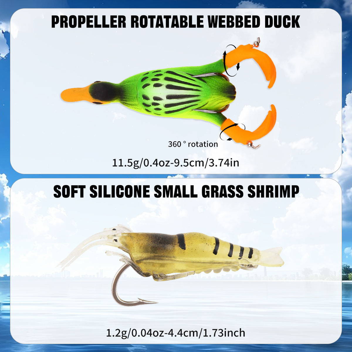 Set de 25 Piezas de Señuelos Topwater de Hélice Multi-sección para Pesca, Señuelo Realista de Pato y Accesorios de Rana, para Pesca de Lubina en Agua Dulce — imagen 4