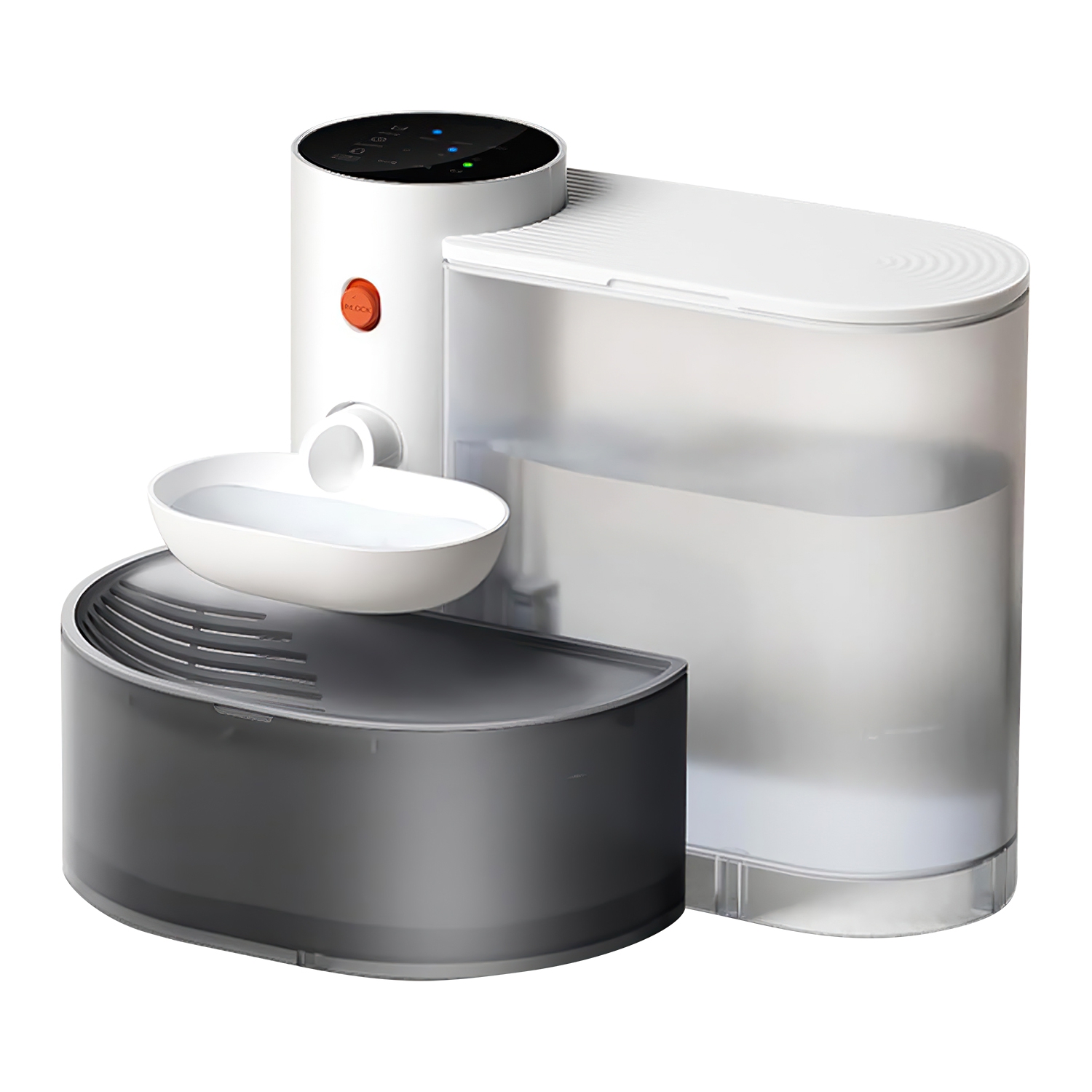 Fuente de Agua Inteligente para Mascotas Dispensador Automático de Agua para Gatos 3L Fuente de Agua para Perros Recargable e Inalámbrica con Autorrelleno, 3 Volúmenes Ajustables, 3 Intervalos de Tiempo y Control Táctil — imagen 2