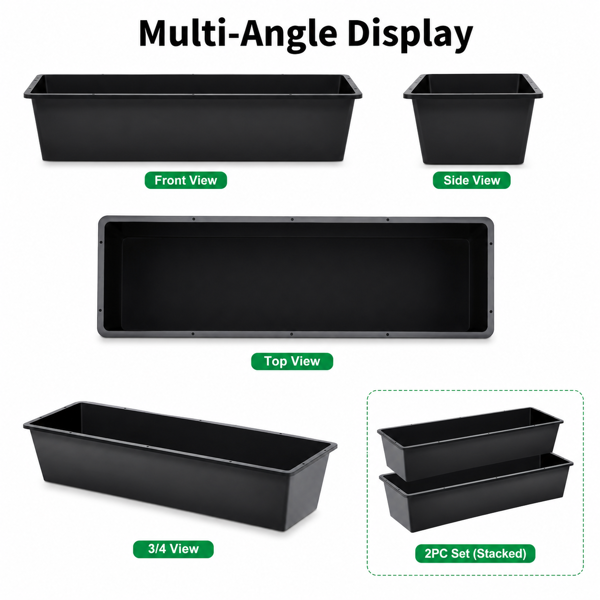 4-piece Dual-purpose Plastic Livestock Feed Trough Suitable For Daily Feeding Of Horses, Goats, Pigs And Other Animals Widely Adaptable To Home Backyards, Pastoral Fences, Livestock Sheds And Other — image 4