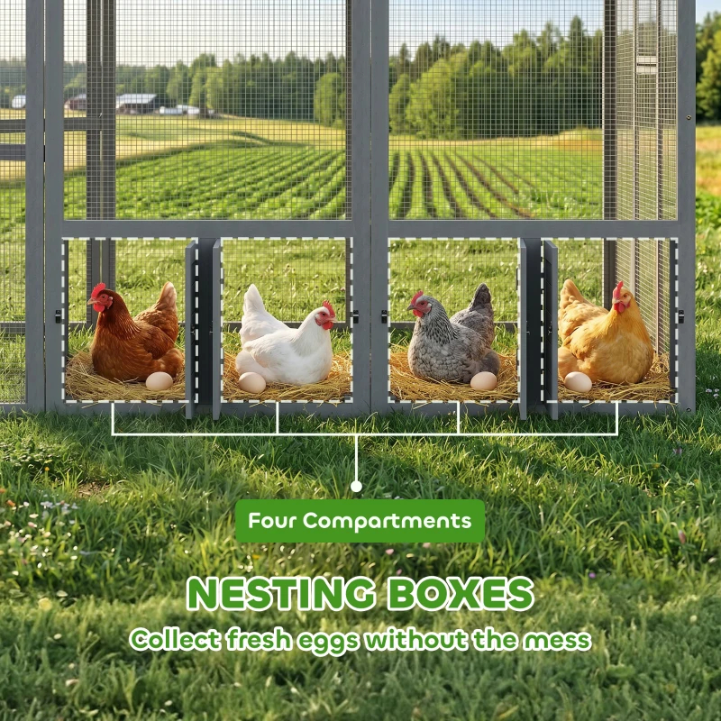 Large Wooden Chicken Run With Waterproof & Anti-UV Cover, For 6-8 Chickens, For Backyard, Farm, 5.5' X 6' X 6'Multiple Packages — imagen 5