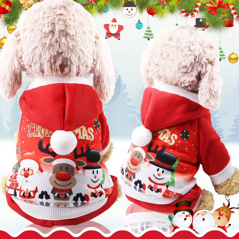 Christmas Plush Cat Dog Pet Autumn/Winter Teddy Bear Fighting Clothes — image 2