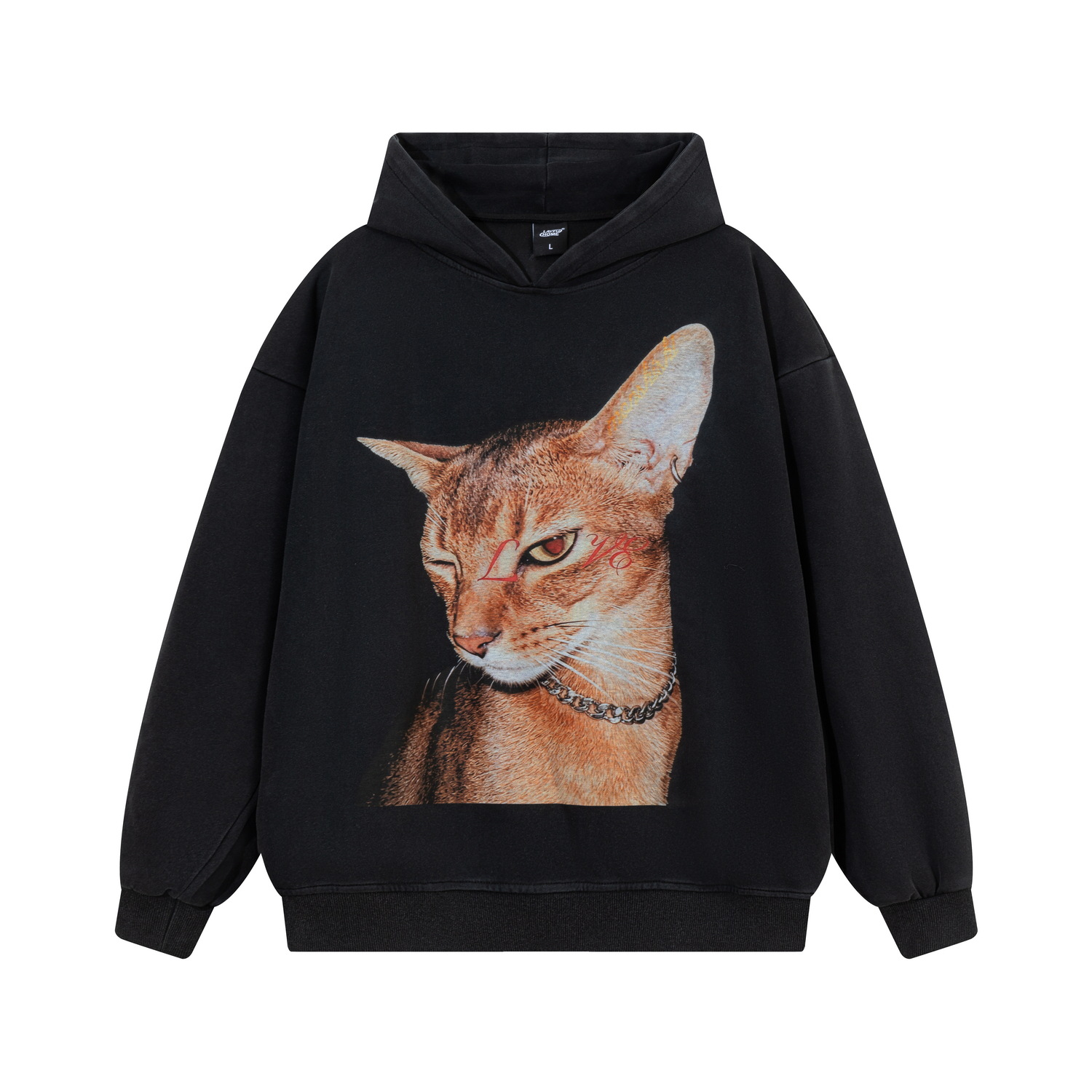 Chain cat printed hoodie — image 7