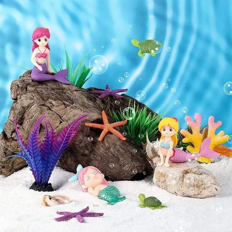 Aquarium Decoration DIY Cake Decor Miniature Figurines Beautiful Mermaid Figurine Fish Tank Ornaments Desk Craft Accessories — image 1