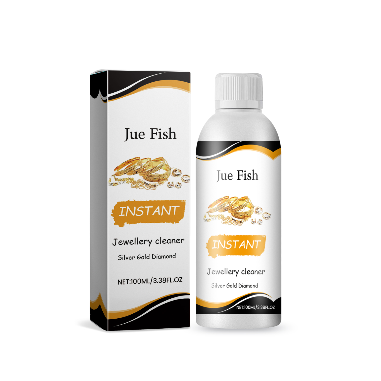 Limpia de Joyas Jue-Fish: Limpiador de Cuidado para Oro y Plata, Suavizante de Superficie de Vidrio Negro — imagen 2