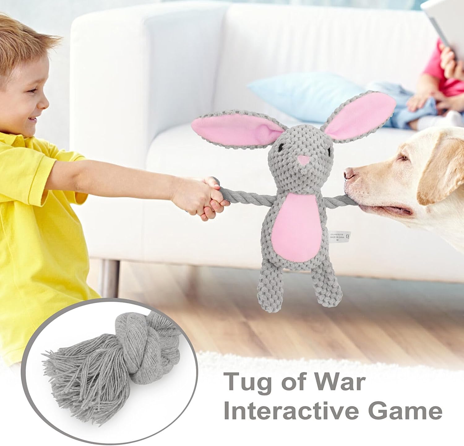 Dog Toys Dog Squeaker Toys With Crinkle Paper Stuffed Animal Dog Plush Chewing Toy Cotton Rope Interactive Toys For Puppy Small Middle Dogs — image 1