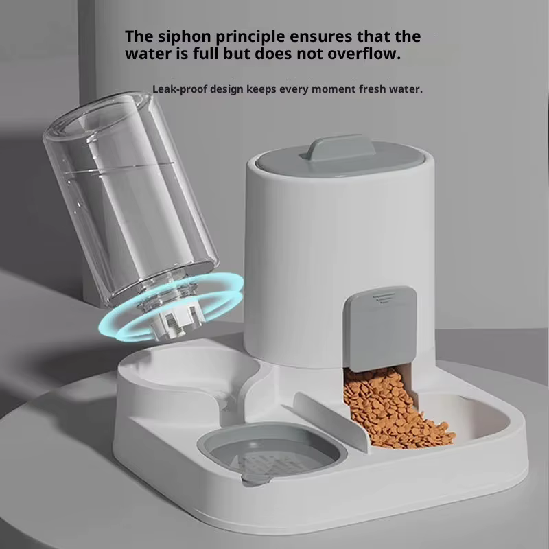 2-in-1 Automatic Pet Feeder & Waterer - Anti-Spill Bowl with Large Capacity Food Storage, Smart Dispenser for Cats Dogs — image 2