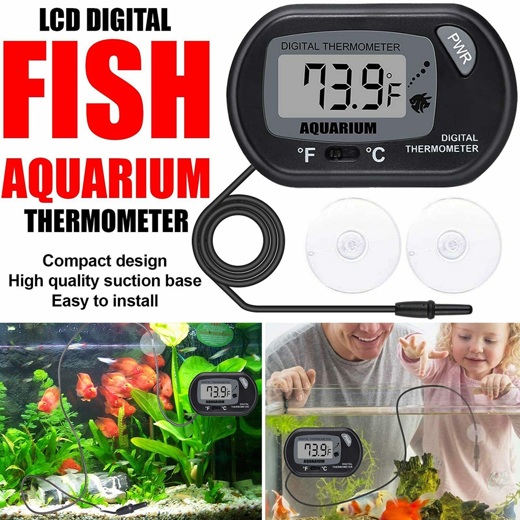 LCD Digital Aquarium Thermometer Fish Tank Water Temperature Meter Aquarium Temp Detector Fish Alarm Pet Supplies Tool Aquatic — image 2