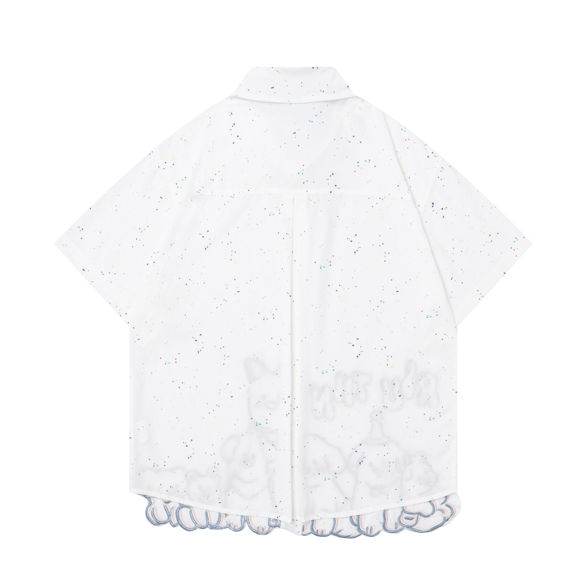 Small dog embroidery color dot short sleeved shirt — image 3