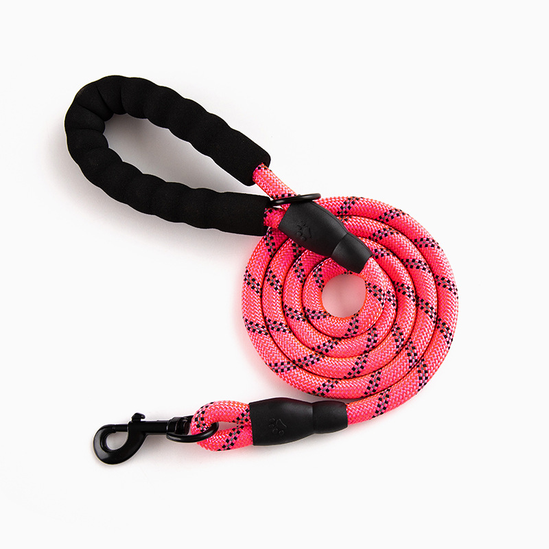 Pet Reflective Leash Nylon Round Rope Anti-Running Foam Handle Leash — image 9