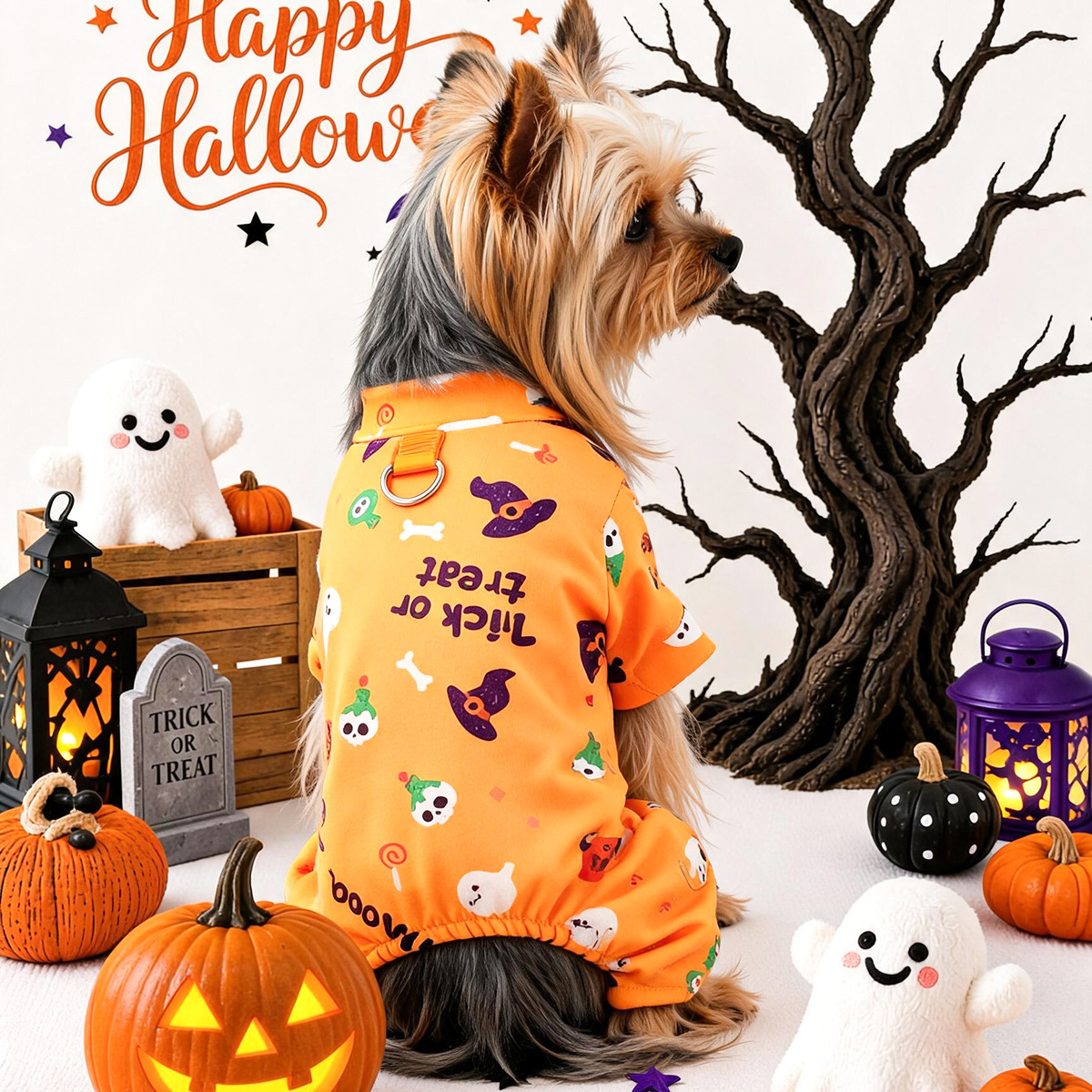 Ropa de Halloween para Mascotas - Traje de Pijama para Perros y Gatos — imagen 4