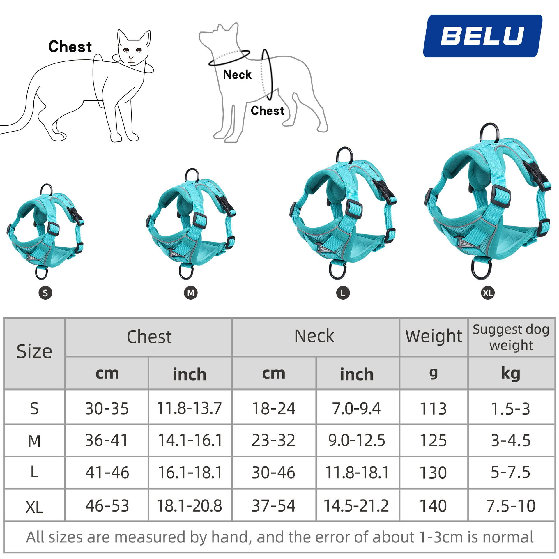Pet Leash Reflective Breathable Cat Harness Vest Style Small Cat Breathable Reflective — image 5