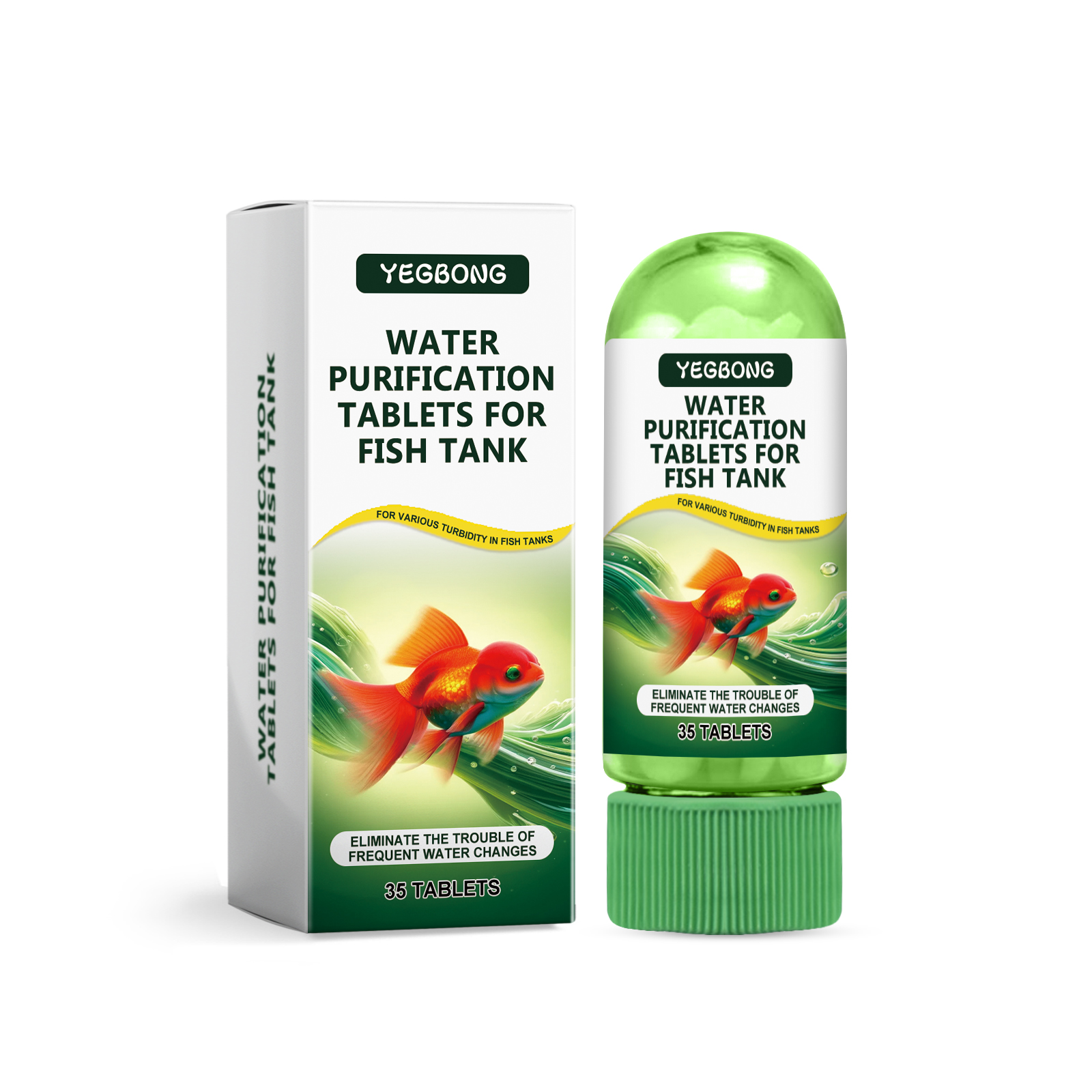 Yegbong Aquarium Water Purification Tablets, Water Quality Dedicated To Clean Deodorizing Algae Stains Sludge Clear Fish Pond — image 2