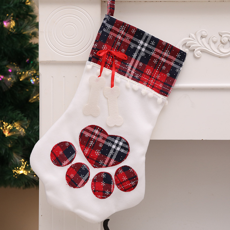 Christmas decorations dog paws Christmas socks hanging bones cat paws Christmas gift bags — image 5