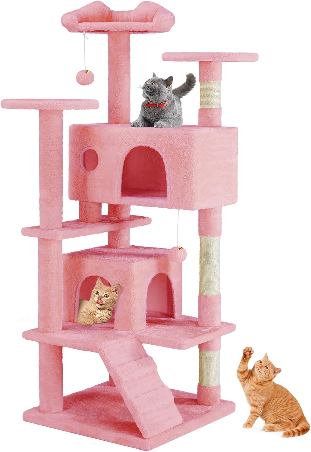 54 -Cat Tree Tower - Multi-level With Sisal Grab Post, Indoor Apartment With Ladder, Plush Toys, Rest And Play — image 1
