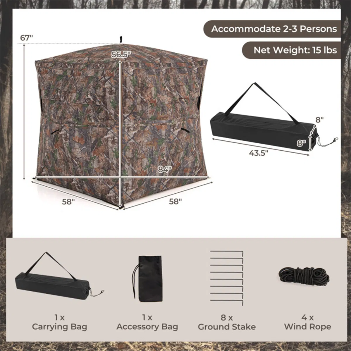 Outdoor hunting tent one-way transparent — image 8