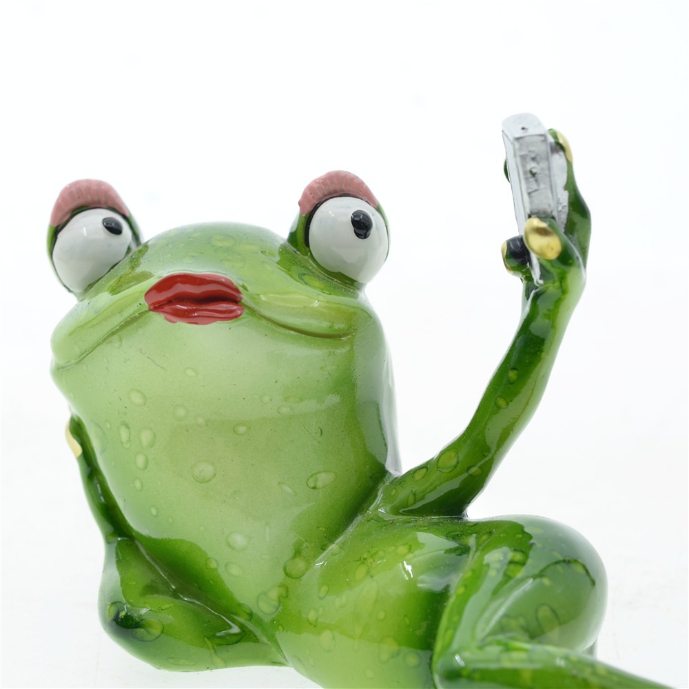 Home couple frog resin ornaments — imagen 3