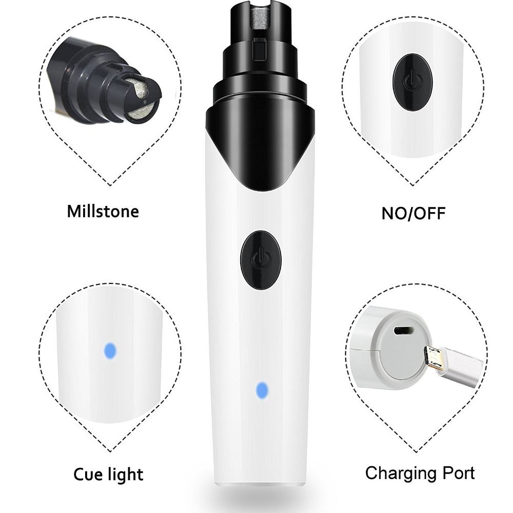Rechargeable Dog Nail Grinders USB Charging Pet Nail Clippers Quiet Electric Dog Cat Paws Nail Grooming Trimmer Tools — image 1