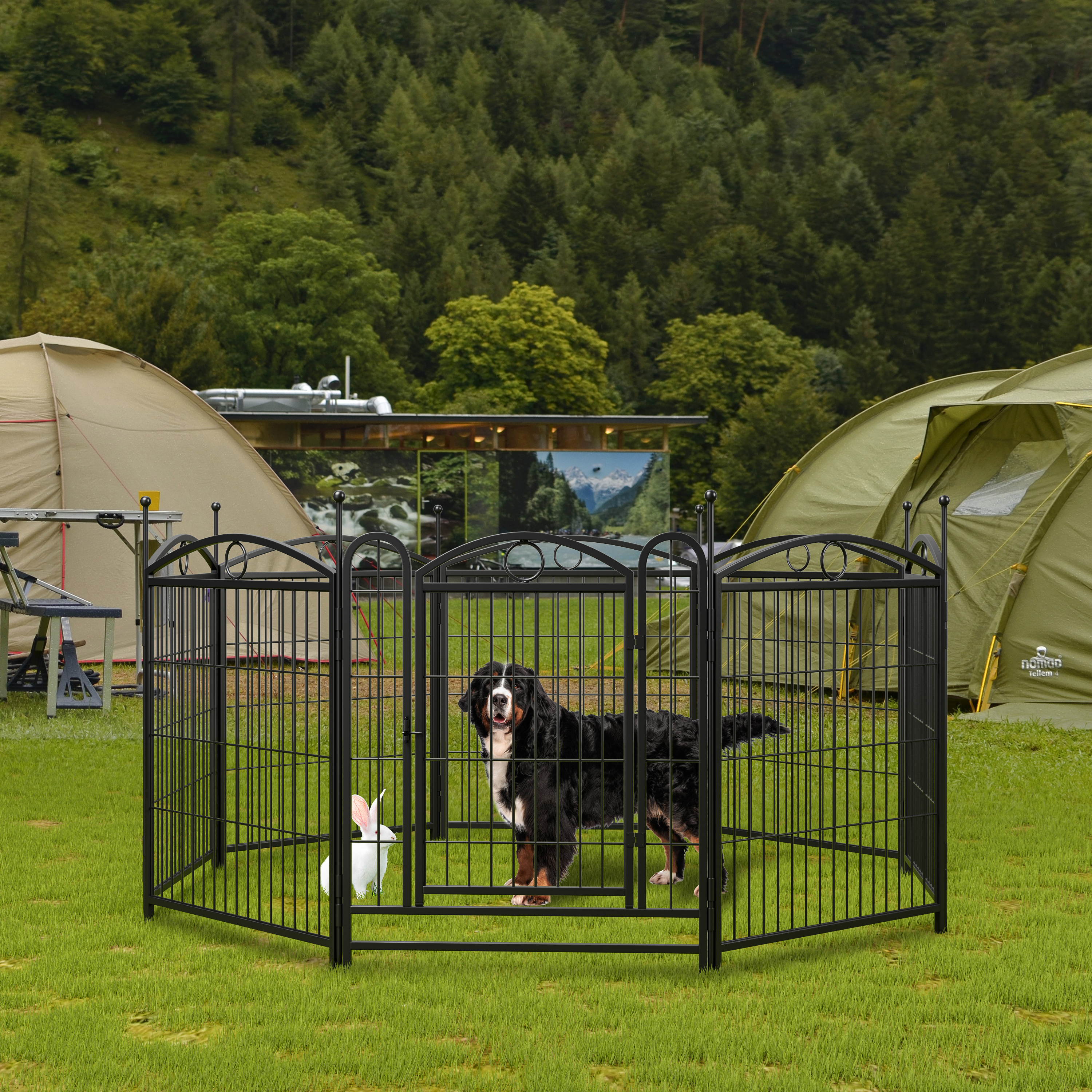 Dog Playpen Indoor 32 inch 8 Panels Metal Dog Pen Pet Dog Fence Outdoor Exercise Pen with Doors, Heavy Duty Dog Fence Puppy Pen for Large Medium Small Dogs Indoor Outdoor Foldable Pet Exercise Pen — image 35