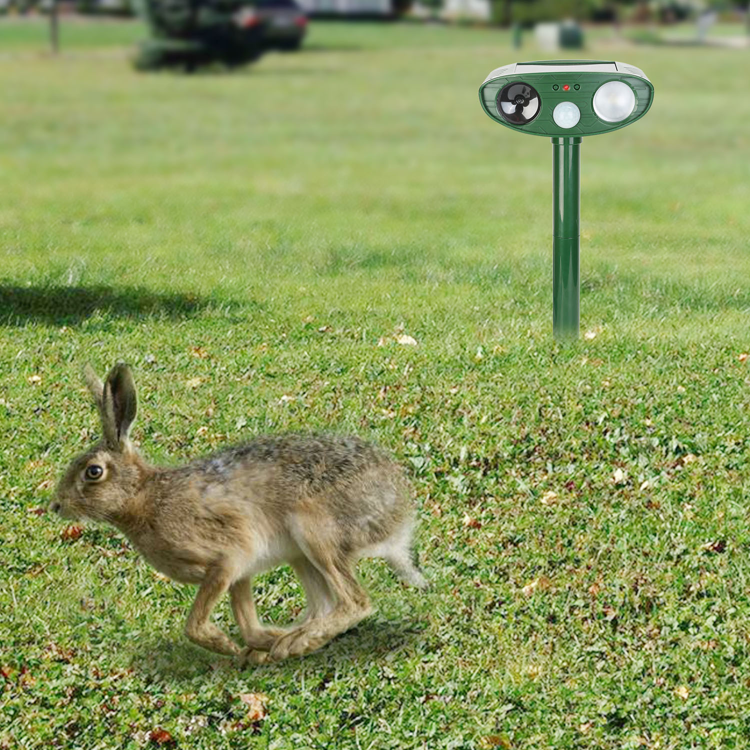 Repelente de Animales Solar con Sensor PIR y Luz Parpadeante IPX4 Resistente a Agua para Perros, Gatos, Serpientes, Conejos, Ardillas, Ratas, Mapaches, Liebres, Zorros y Cérvidos — imagen 7