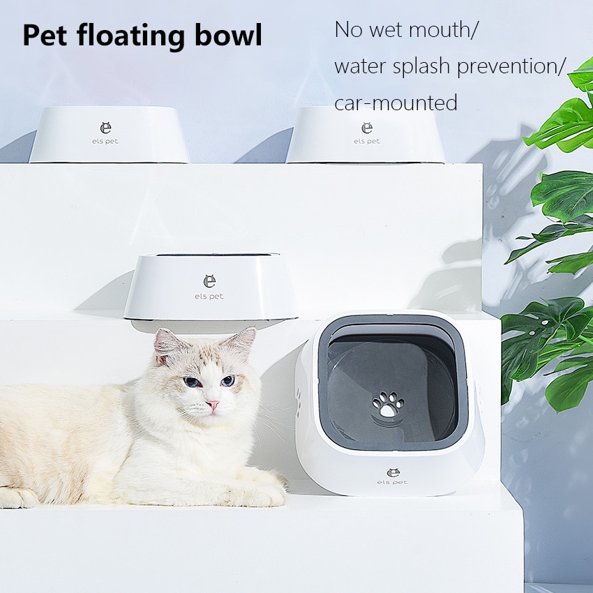 Dog Drinking Water Bowl 1.5L Floating Non-Wetting Mouth Cat Bowl Without Spill Drinking Water Dispenser ABS Plastic Dog Bowl — image 4