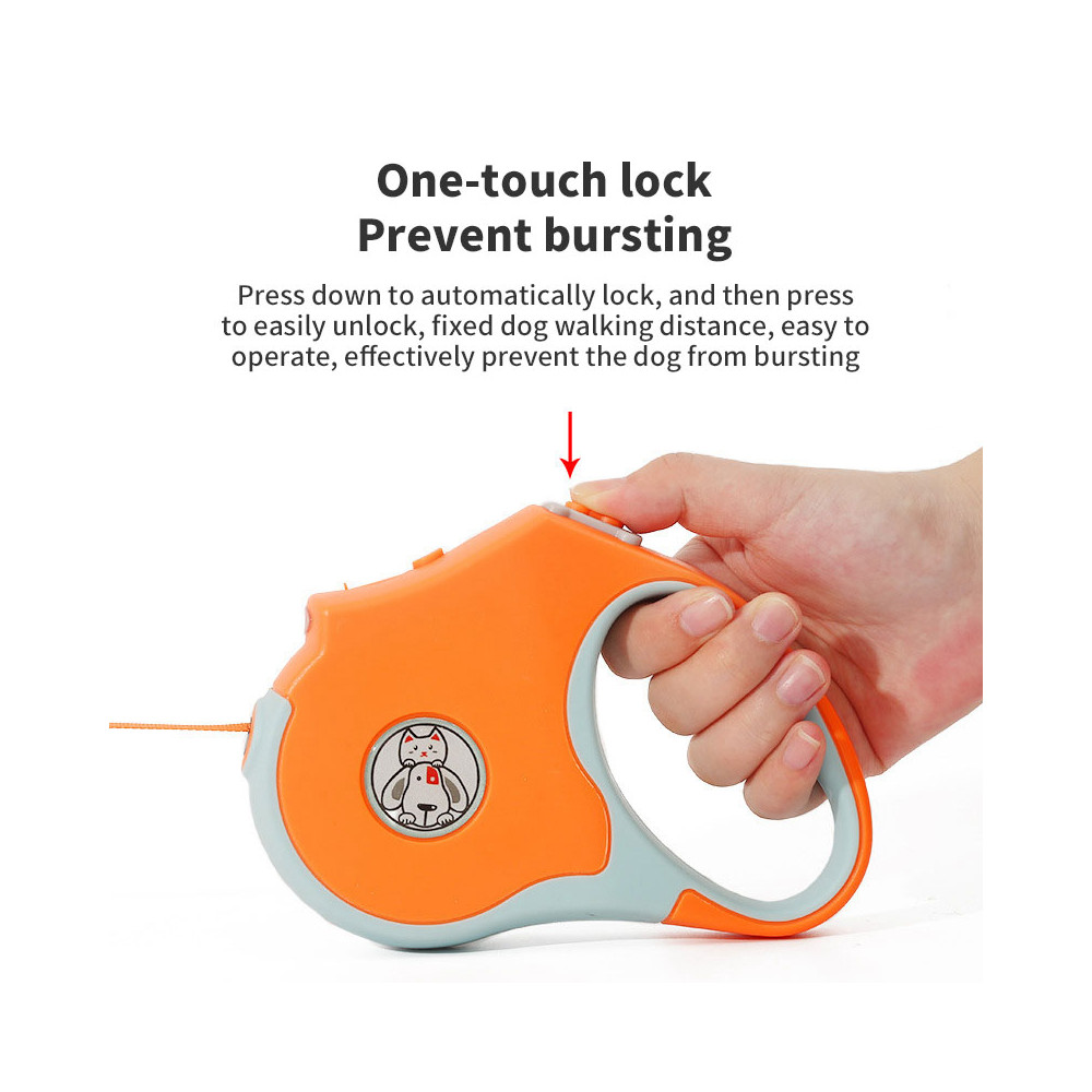 Automatic Traction Rope Pet Supplies Automatic Retractable Traction Leash With Lights Out Walking Dog Light Dog Leash — image 1