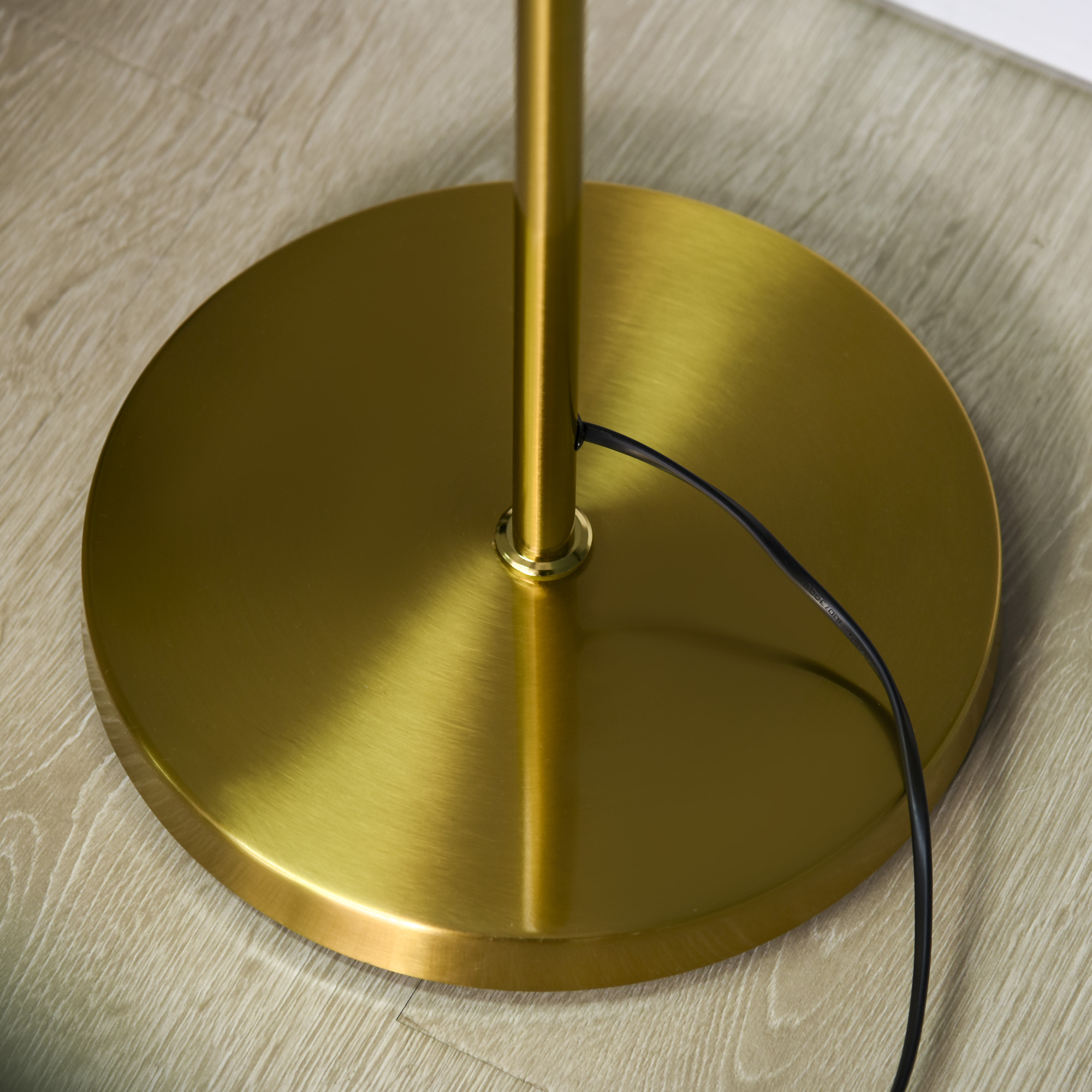 Modern 3-Light Floor Lamp for Living Room, Tree Standing Lamp with Globe Lampshades, 10.75"x10.75"x66.5", Gold — image 3